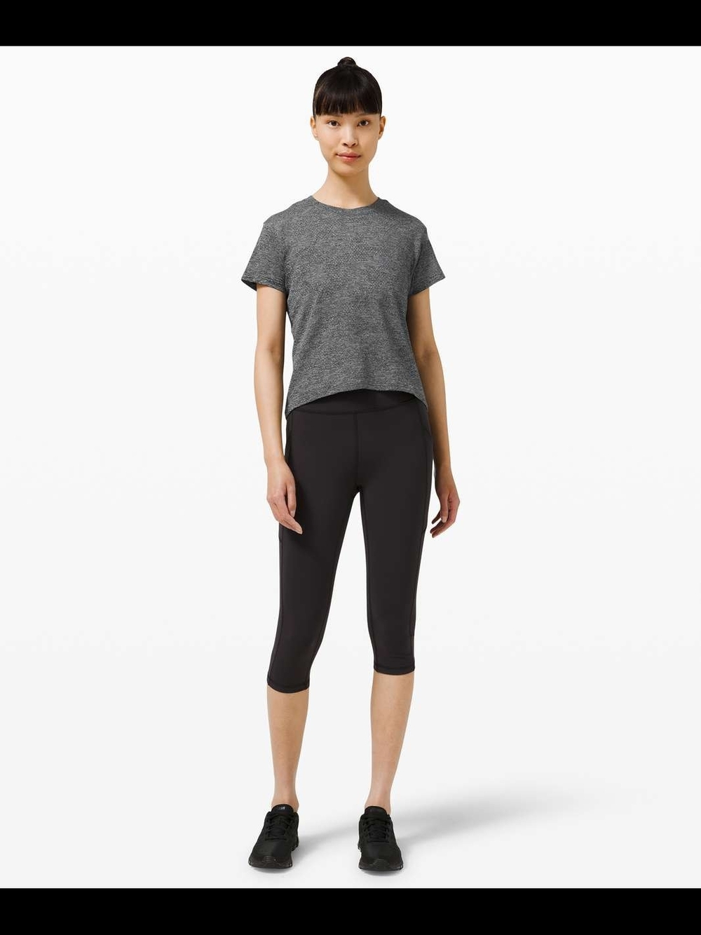 Lululemon Train To Be Short Sleeve Shirt In Dot Camo Rhino Grey / Black